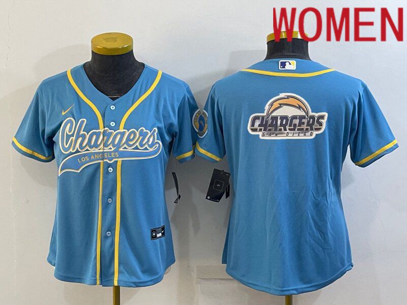 Women Los Angeles Chargers Blank Light Blue 2022 Nike Co branded NFL Jersey